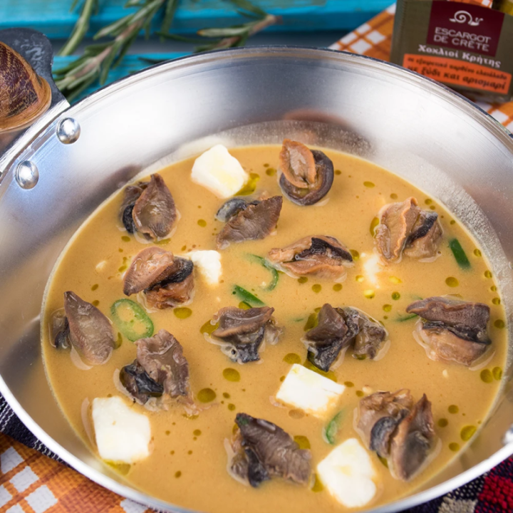 Snail fillets in Cretan olive oil, with vinegar and rosemary (orange label) 90 gr