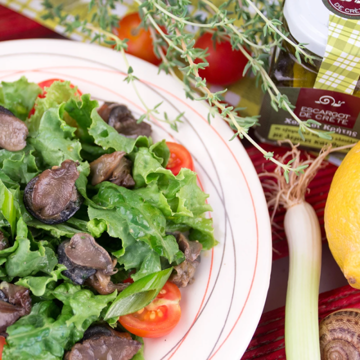 Snail fillets in Cretan olive oil with lemon and thyme (yellow label) 90 gr